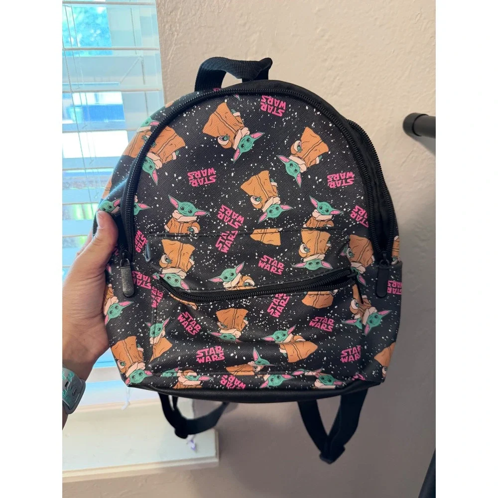 Star Wars Grogu Baby Yoda Mini Backpack Black Pink Mandalorian The Child Bag